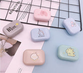 Estuche para lentes de contacto de colores de dibujos animados simples