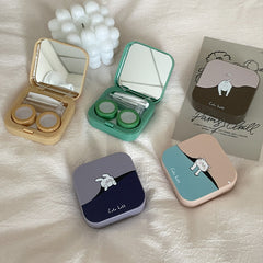 Estuche para lentes de contacto de color con diseño de dibujos animados lindo