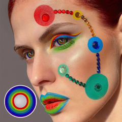 Halloween Cosplay RAINBOW Blue Colored Contact Lenses