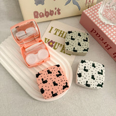 Floral Bow Cat-Shaped Colored Contact Lens Case