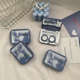 Romantic Ice Blue Roses Colored Contact Lens Case