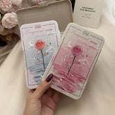 Vintage Fantasy Rose Colored Contact Lens Case