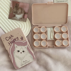 Cat Happy Colored Contact Lens Case