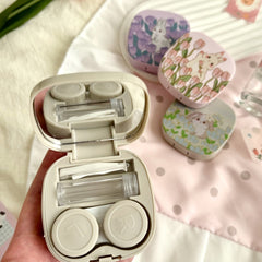 Oil Painting Tulip Rabbit Colored Contact Lens Case