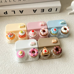 Lovely Pastel-Style Cake Colored Contact Lens Case