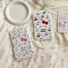 Pastel Bow Lop Ear Bunny Diary Colored Contact Lens Case