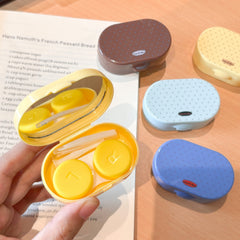 Retro Polka Dot Colored Contact Lens Case