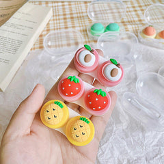 Lindo estuche para lentes de contacto de color fruta