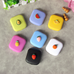 Estuche para lentes de contacto de color multicolor con caja de frutas