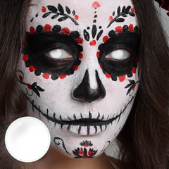 Lentes de contacto de color blanco para Halloween