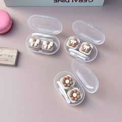 Estuche para lentes de contacto de color flor