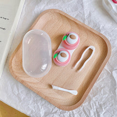 Lindo estuche para lentes de contacto de color fruta