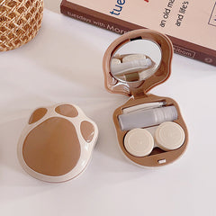 Lindo estuche para lentes de contacto de color pata de gato
