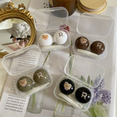 Estuche para lentes de contacto de color retro estilo frío para niña