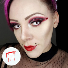 Lentes de contacto de color con hendidura blanca para trauma de Halloween