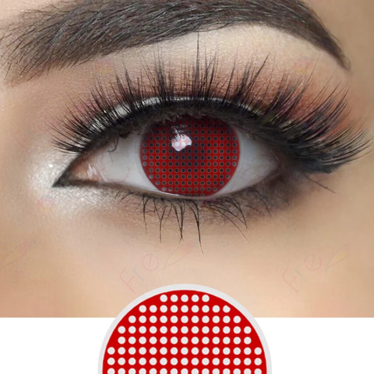 Halloween Red Mesh Colored Contact Lenses