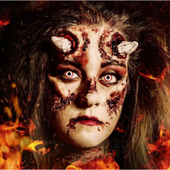 Lentes de contacto de color rojo DEMONIO BLANCO para cosplay