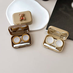 Lindo estuche para lentes de contacto de color pupila de oso