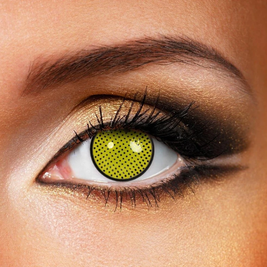 Cosplay Yellow mesh Colored Contact Lenses