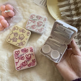 INS Simple Pink Love ~ Niche Girl Heart farbiger Kontaktlinsenbehälter