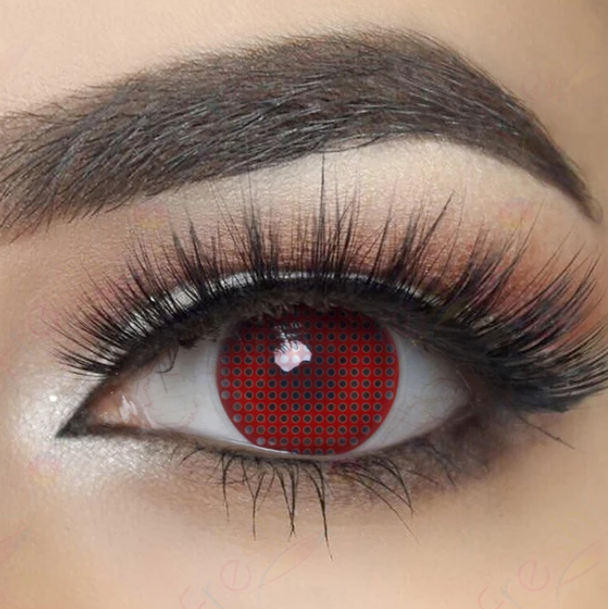 Halloween Red Mesh Colored Contact Lenses