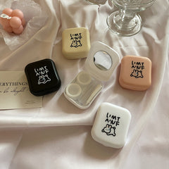 Süßer, mädchenhafter farbiger Kontaktlinsenbehälter im koreanischen Stil