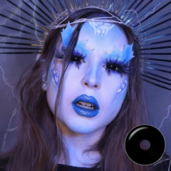Halloween 17mm Blind Black Sclera Colored Contact Lenses