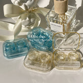 INS Retro Distressed Beige Farbiger Kontaktlinsenbehälter