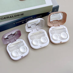 Lindo estuche de lentes de contacto de colores simples