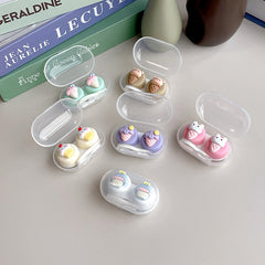 Estuche para lentes de contacto coloreado DIY lindo simple INS