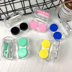 Estuche para lentes de contacto de colores de dibujos animados lindo