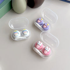 Estuche para lentes de contacto coloreado DIY lindo simple INS
