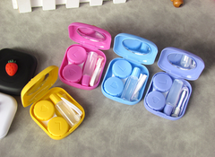 Estuche para lentes de contacto de color multicolor con caja de frutas