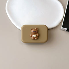 Lindo estuche para lentes de contacto de color pupila de oso