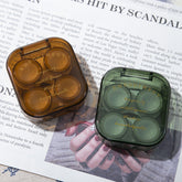 Etui für farbige Kontaktlinsen in Grün-Braun