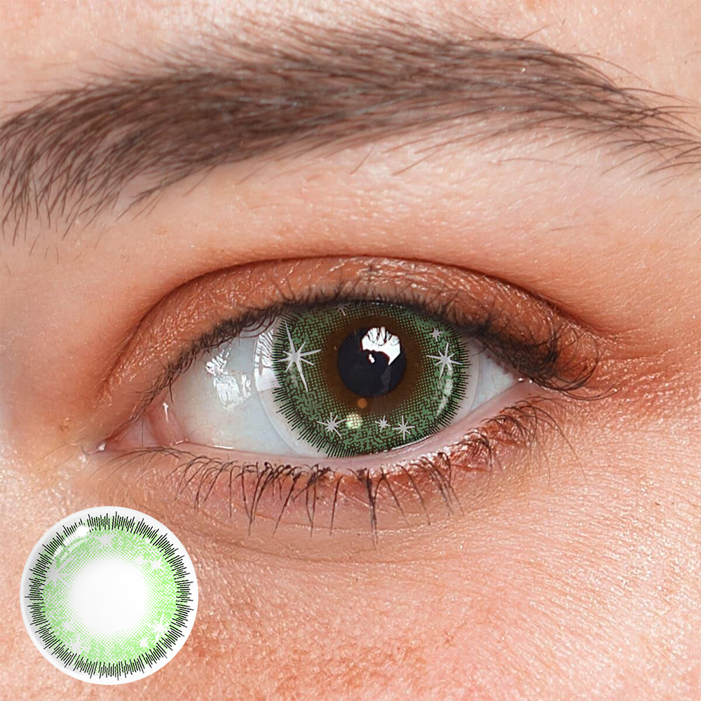 Cosplay Star Eyes Green Colored Contact Lenses