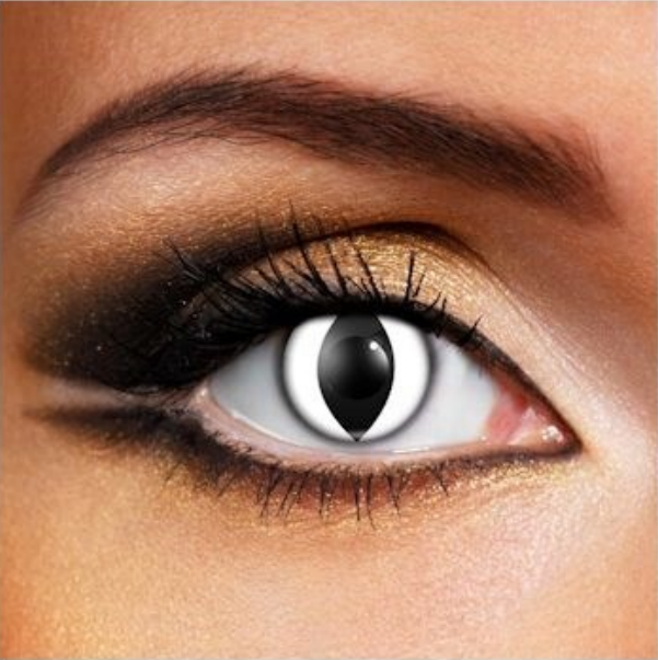 Halloween White Cat Eye Colored Contact Lenses
