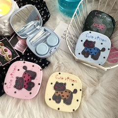 Cute Kitten Graffiti Colored Contact Lens Case