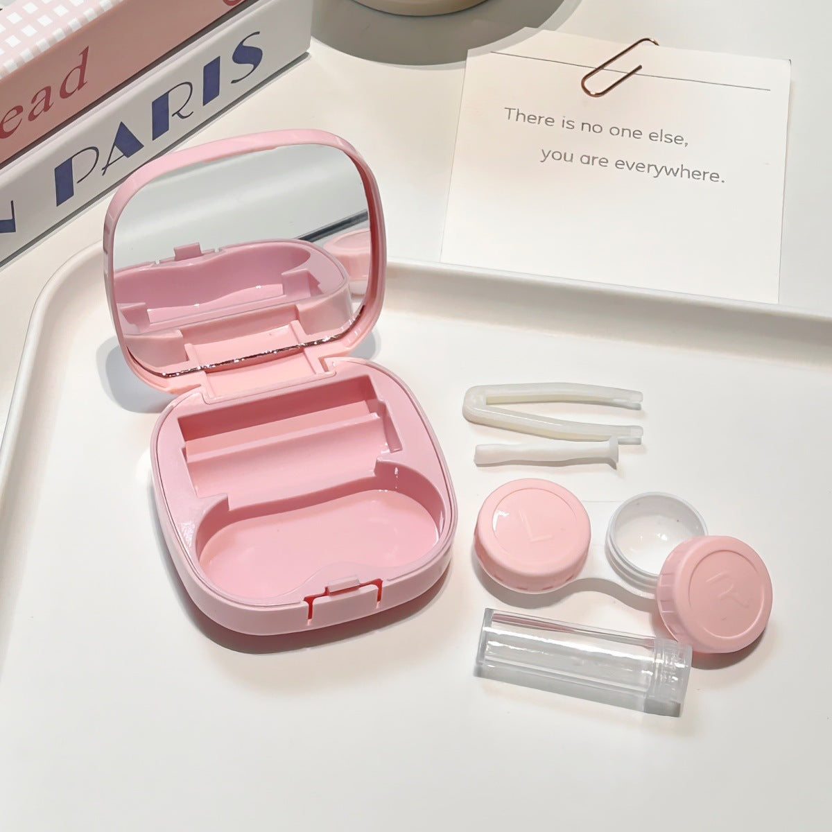 Like Fish Solid Color Portable Colored Contact Lens Case