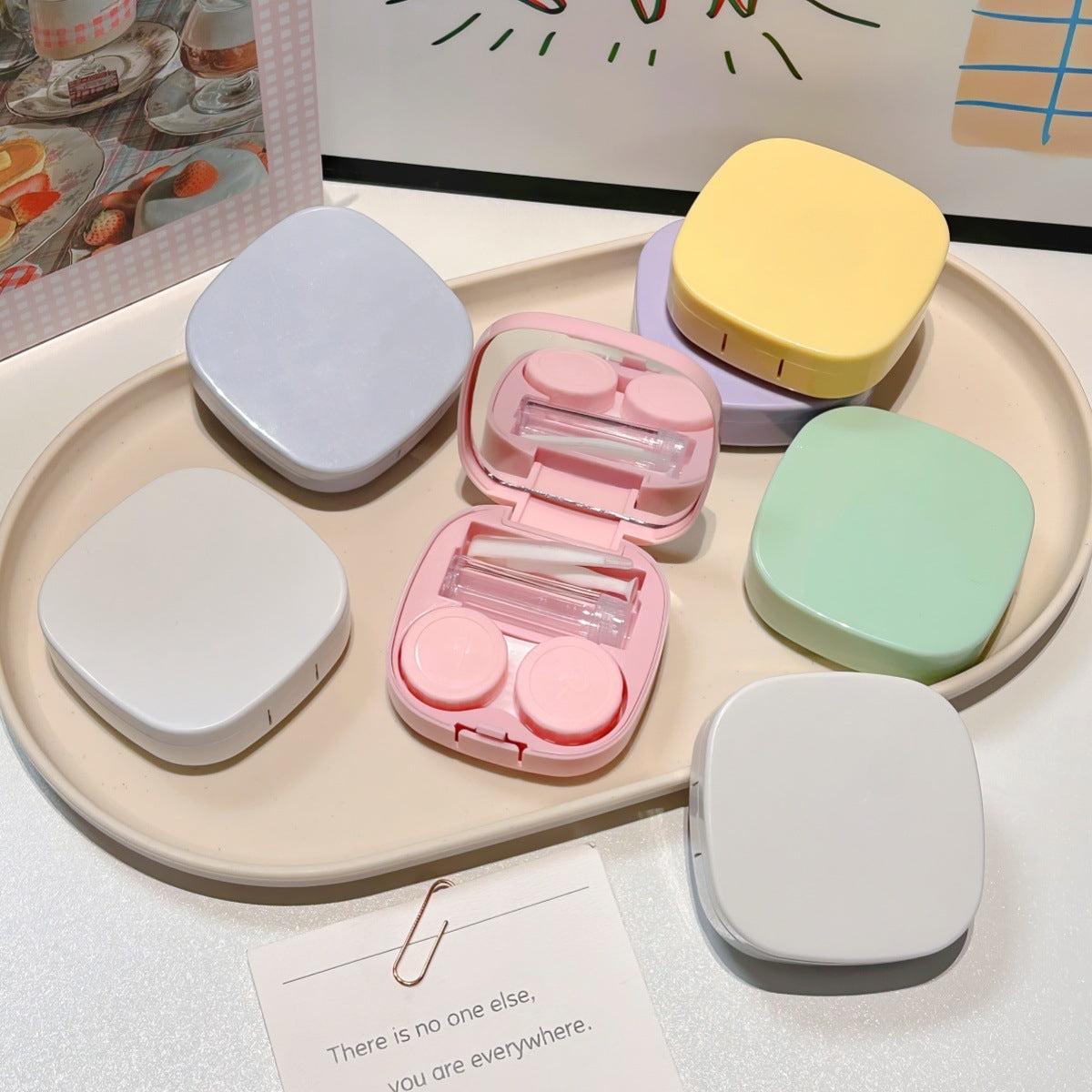 Like Fish Solid Color Portable Colored Contact Lens Case