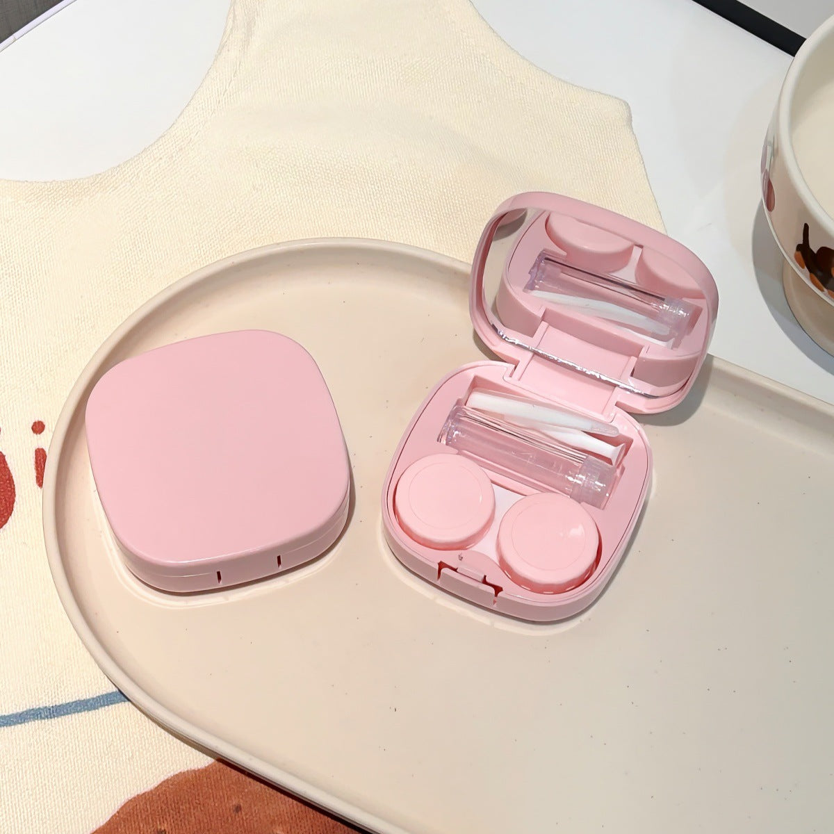 Like Fish Solid Color Portable Colored Contact Lens Case