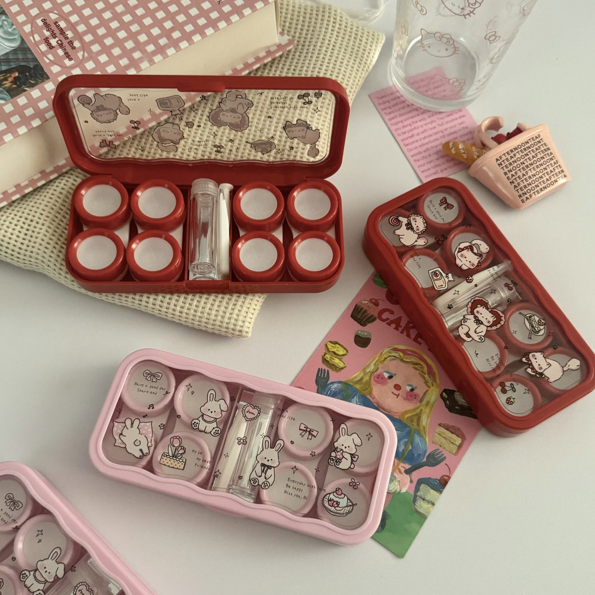 Sweet Bunny Garden Colored Contact Lens Case