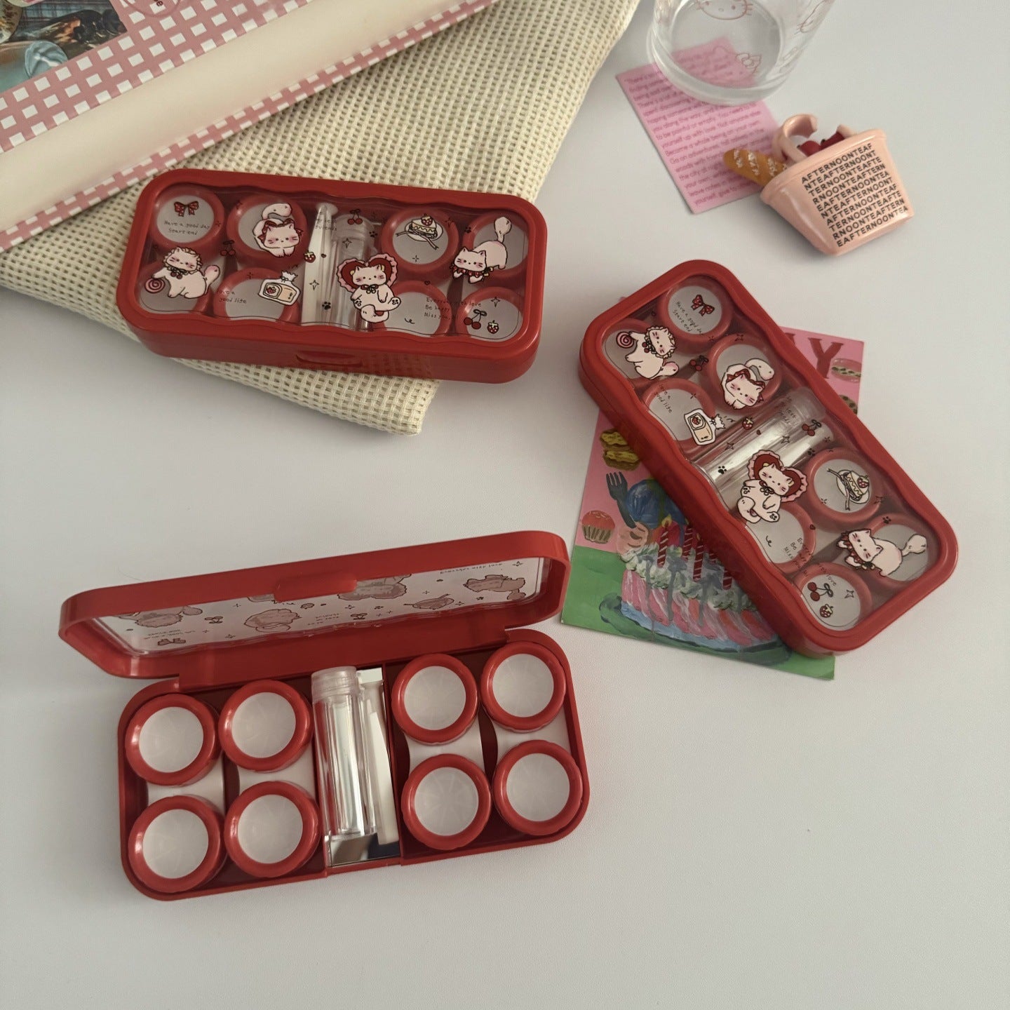 Sweet Bunny Garden Colored Contact Lens Case