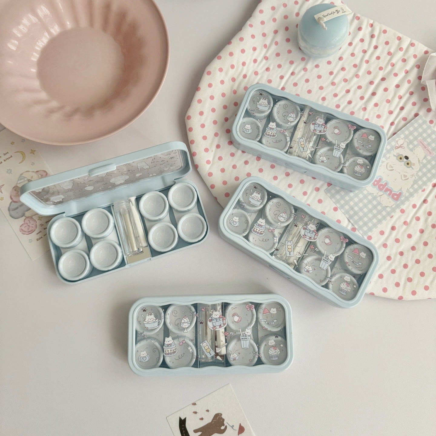 Ice Cream And Cake Colored Contact Lens Case