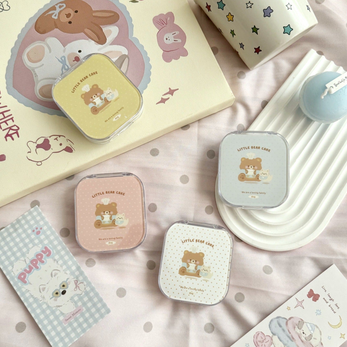 Little Bear Cake Colored Contact Lens Case