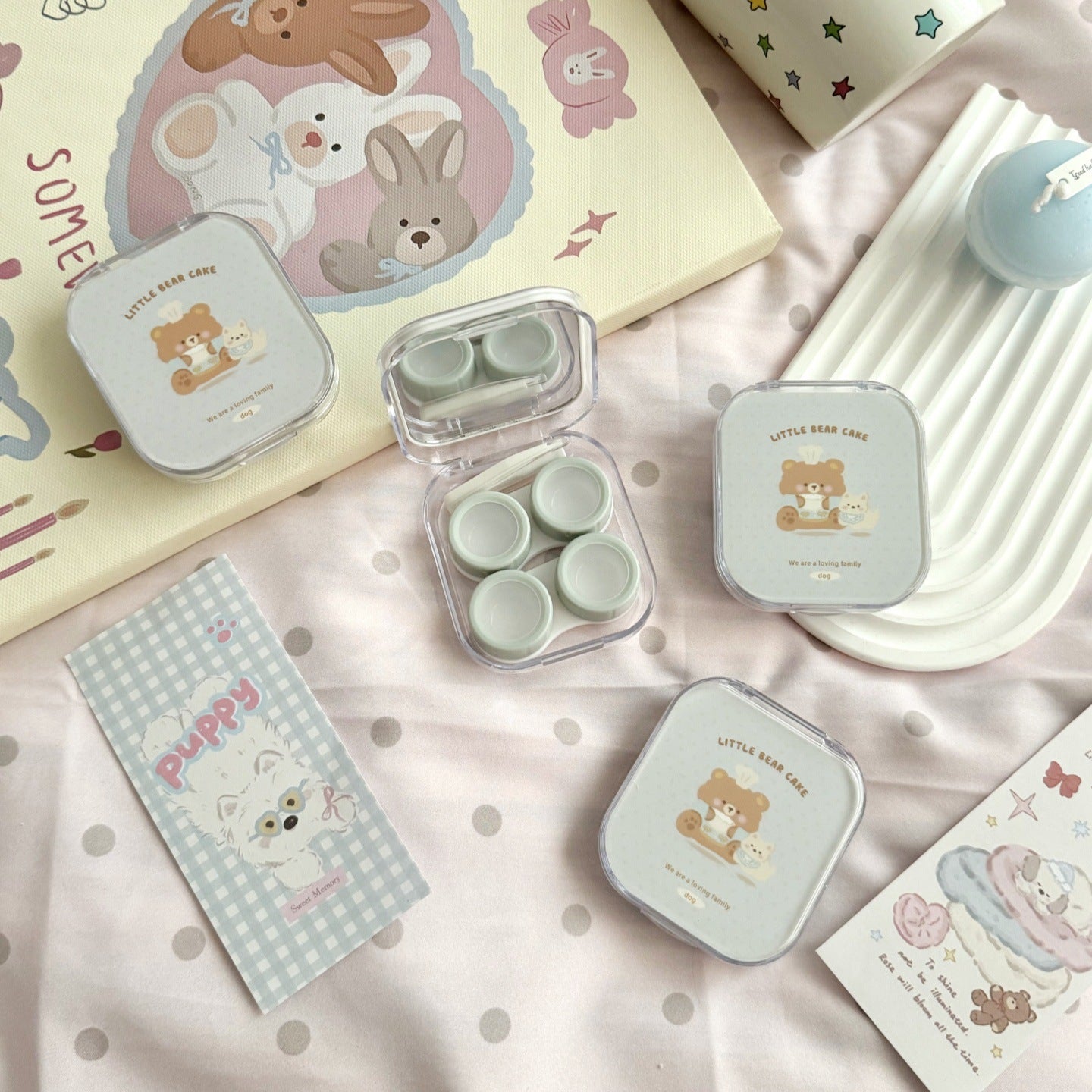 Little Bear Cake Colored Contact Lens Case