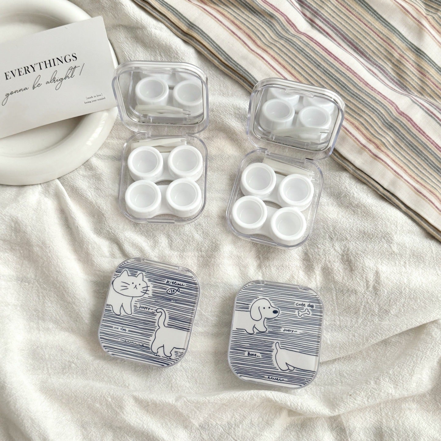 Candy-striped Fish Colored Contact Lens Case