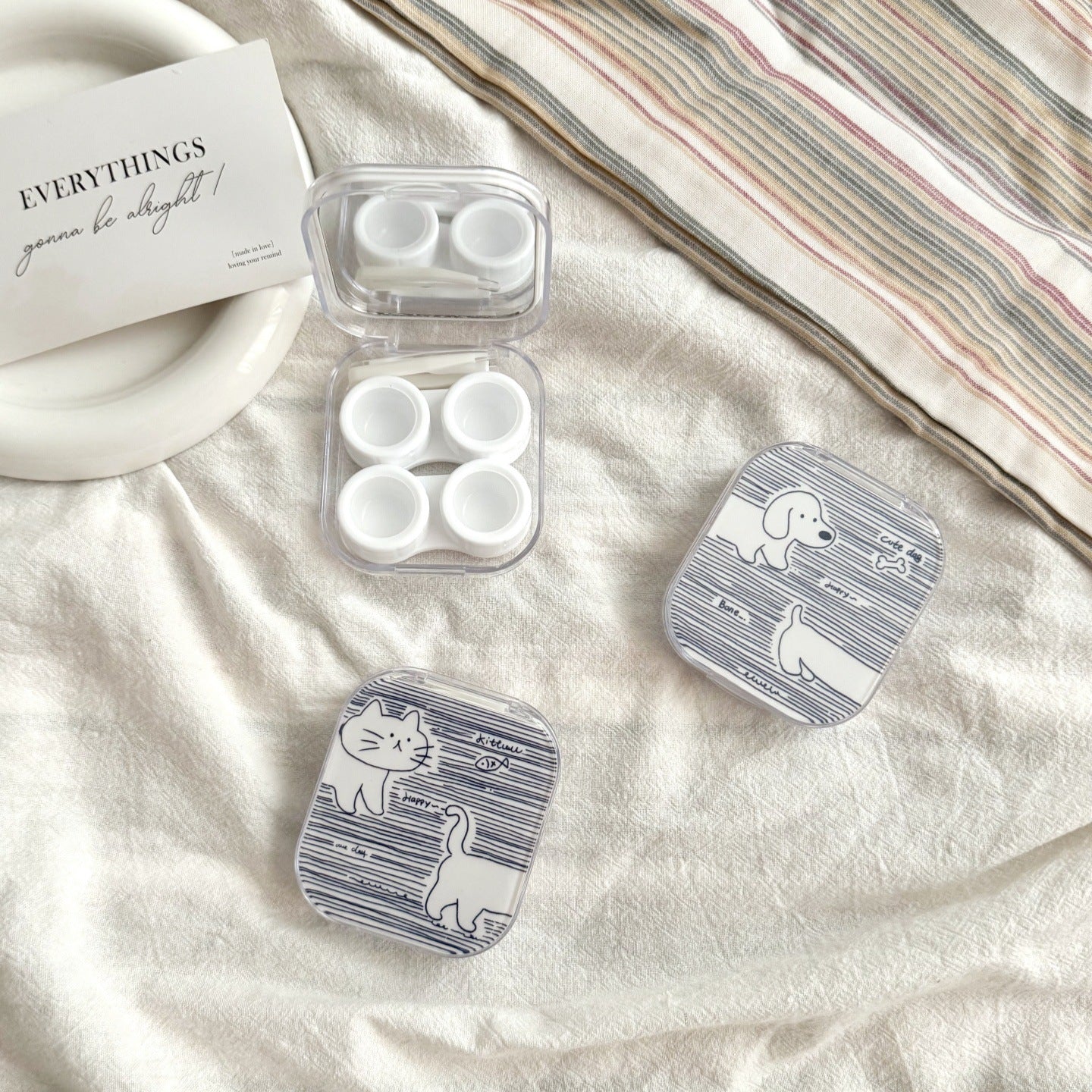 Candy-striped Fish Colored Contact Lens Case