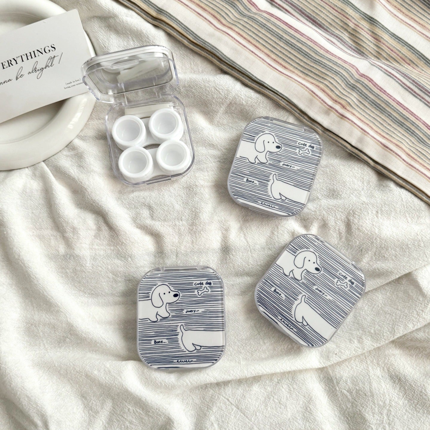 Candy-striped Fish Colored Contact Lens Case