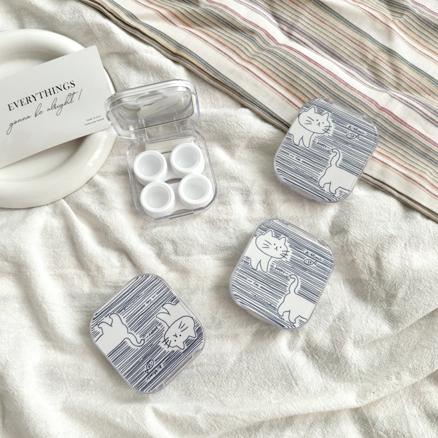 Candy-striped Fish Colored Contact Lens Case